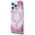 Puzdro Guess HC Resin Bottom Glitter pre iPhone 16 Pro Max MagSafe ružové