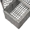 vidaXL Vyvýšený záhon+mriežka, 2 nádoby 58x30x107 cm, polyratan, sivý