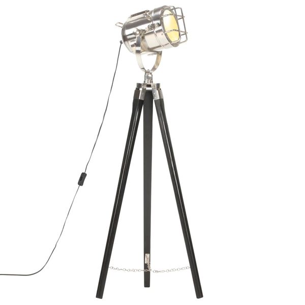 vidaXL Lampa na statíve čierna 97 cm mangovníkový masív