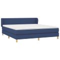 vidaXL Posteľný rám boxspring s matracom modrý 160x200 cm látka