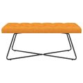 vidaXL Lavica s gombíkovým prešívaním Tmavá žltá 110 x 40 x 46 cm