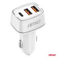 Nabíjačka do auta 2x USB-A + USB-C 32W 12/24V AMiO-03890