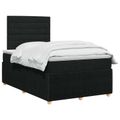 vidaXL LED boxspring posteľ s matracom Čierna 120 x 190 cm Látka