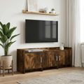 vidaXL TV skrinka 130 x 33 x 47 cm Dymový dub Kompozitné drevo