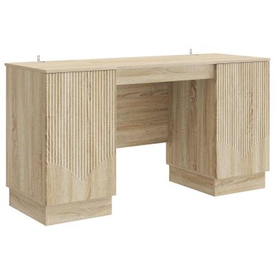 vidaXL Stôl s poličkou Dub sonoma 142,5 x 50 x 75 cm Kompozitné drevo