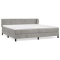 vidaXL Posteľný rám boxsping s matracom bledosivý 200x200 cm zamat