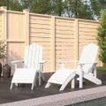 vidaXL Záhradné stoličky s podnožkami Adirondack 2 ks HDPE biele