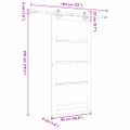 vidaXL Posuvné dvere 93 x 202 cm Masívne borovicové drevo a sklo