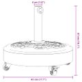 vidaXL Podstavec pod slnečník s kolesami pre Ø38/48 mm tyče 27 kg kruh