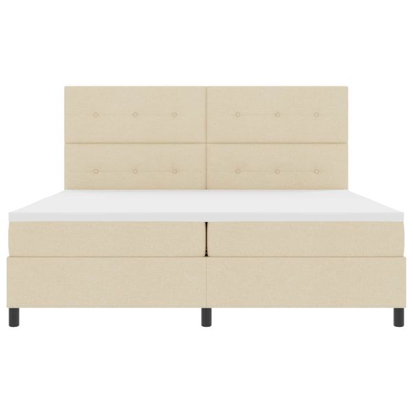 vidaXL Posteľ s pružinovým rámom Krémová 200 x 200 cm látka