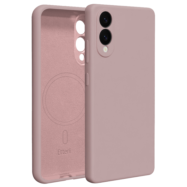 Puzdro Etteri Silicone Mag pre Samsung Galaxy S25 Edge svetloružové