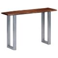 vidaXL Konzolový stolík z akáciového dreva a železa 115x35x76 cm