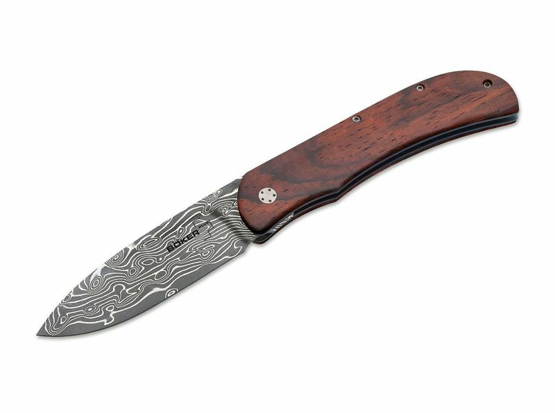 Böker Plus 01BO222DAM Exskelibur I Cocobolo Damast vreckový nôž 9 cm, damašek, drevo Cocobolo