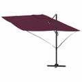 vidaXL Slnečník 351 x 250 x 260 cm Polyester a hliník Bordeaux červená