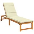 vidaXL Vankúš na ležadlo GEMERT 100% polyester Krémová 200 x 50 x 3 cm