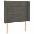 vidaXL Čelo postele so záhybmi tmavosivé 83x16x118/128 cm zamat