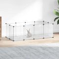 vidaXL Klietka pre malé zvieratá priehľadná 144x74x46,5 cm PP a oceľ