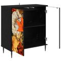 vidaXL Servírovacia skriňa GENNEP Čierny dub 69 x 33 x 76 cm