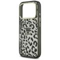 Guess Leopard Glitter MagSafe puzdro pre iPhone 17 Pro čierne