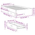 vidaXL Posteľný rám so zásuvkami biely 90x200 cm kompozitné drevo