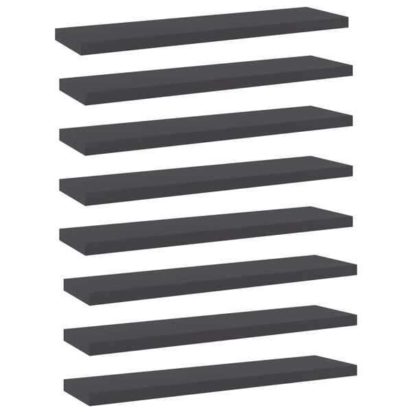 vidaXL Prídavné police 8 ks, sivé 40x10x1,5 cm, drevotrieska