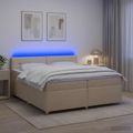vidaXL Posteľ boxspring s matracom Krémová 200 x 200 cm Látka