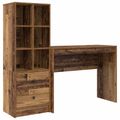 vidaXL Stôl Staré drevo 145,5 x 40 x 127 cm 2 ks