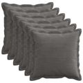 vidaXL Poťah na podložku 6 ks HOUTEN Tmavosivá 30 x 30 cm manšestr
