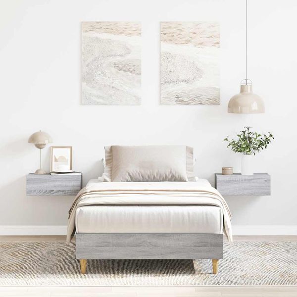 vidaXL Posteľný rám bez matraca sivý sonoma 90x190 cm kompozitné drevo