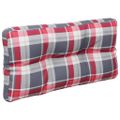 vidaXL Podložka na paletový nábytok, červené kocky 80x40x12 cm, látka