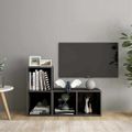 vidaXL TV skrinky 2 ks, lesklé sivé 72x35x36,5 cm, kompozitné drevo