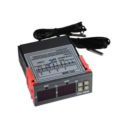 Digitálny duálne termostat - STC-3008 rozsah -55 °C~120 °C, 12 V DC, 1 m kábel