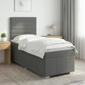 vidaXL LED boxspring posteľ s matracom Tmavosivá 100 x 200 cm Látka