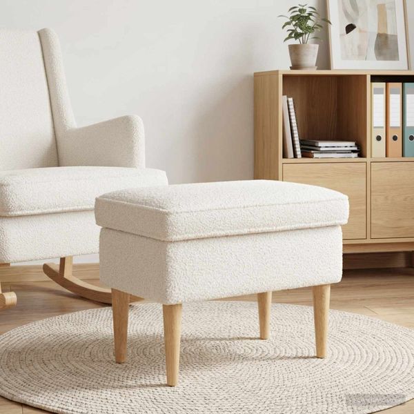 vidaXL Taburetka Krémová 55 x 35 x 41 cm Bouclé
