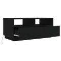 vidaXL Konferenčný stolík s LED svetlami, čierny dub 90x49x40 cm