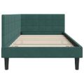 vidaXL Rohový rám postele Tmavozelená 90 cm x 190 cm Zamat
