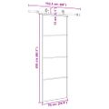 vidaXL Posuvné dvere s kovaním čierne 76x205 cm ESG sklo