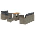 vidaXL Súprava záhradných pohoviek s vankúšom 8 pcs Sivá polyratan