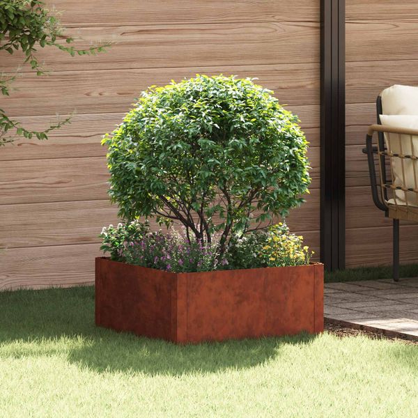 vidaXL Obrubník trávnika 60 x 60 x 35 cm Oceľ Hrdzavý