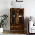 vidaXL Vysoká skrinka dymový dub 69,5x31x115 cm kompozitné drevo