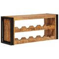 vidaXL Regál na víno Hnedá 100 x 45 x 33 cm Masívne hrubé mango drevo