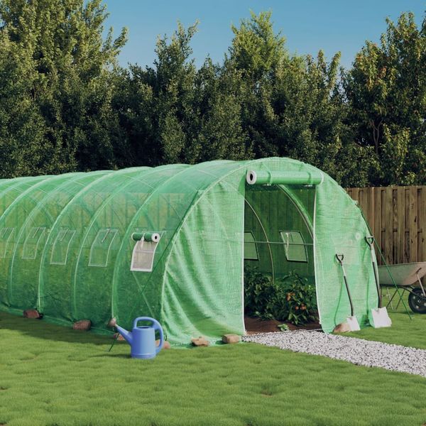 vidaXL Fóliovník s oceľovým rámom zelený 72 m² 24x3x2 m