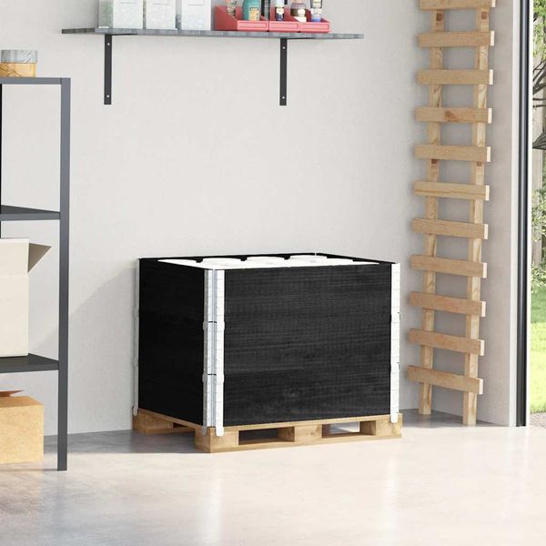 vidaXL Paletové ohrádky 3 ks čierny 80x60 cm borovicový masív