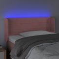 vidaXL Čelo postele s LED ružové 83x16x78/88 cm zamat
