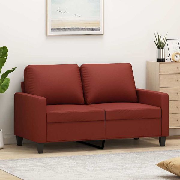 vidaXL 2-miestna pohovka vínovočervená 120 cm umelá koža