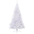 vidaXL Umelý vianočný stromček s 300 LED-i Biela 240 cm PVC a oceľ