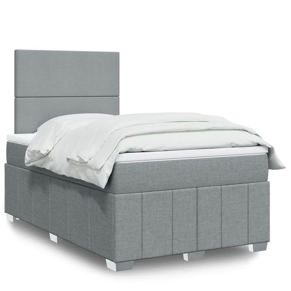 vidaXL Boxspring posteľ s matracom bledosivá 120x190 cm látka