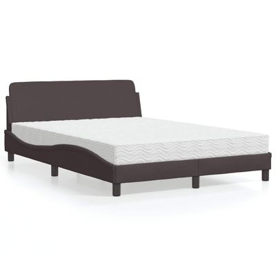 vidaXL Posteľ s matracom Dover tmavohnedá 140x200 cm látka