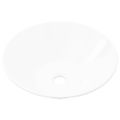 Kúpeľňové porcelánové keramické umývadlo, tvar misy, biele
