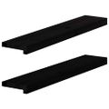 vidaXL Okenný parapet 2 ks hnedočierná 80x15x2 cm dubový masív